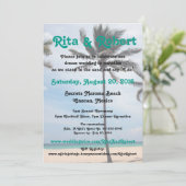 ビーチ結婚式招待状-パームツリーIアートオンバック 招待状 (スタンド正面)