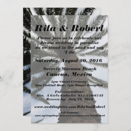 ビーチ結婚式招待状-パームツリーIIアートバック 招待状