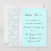 ビーチ結婚式招待状（ヒトデとシーシェル付き） 招待状 (正面)