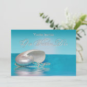 ビーチ結婚式招待状-ビーチ/シェル 招待状 (スタンド正面)