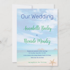 ビーチ結婚式招待状 招待状