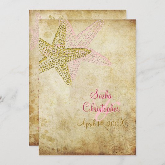 ビーチ結婚式招待状 招待状 (正面/裏面)