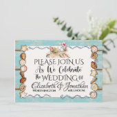 ビーチ結婚式招待状 招待状 (スタンド正面)