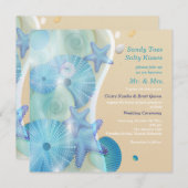 ビーチ結婚式招待状 招待状 (正面/裏面)