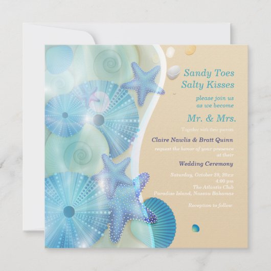 ビーチ結婚式招待状 招待状 (正面)