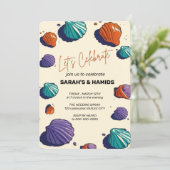 ビーチ結婚式招待状/水結婚色のInv 招待状 (スタンド正面)