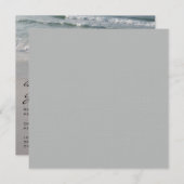 ビーチ結婚式招待状-海波と砂 招待状 (正面/裏面)