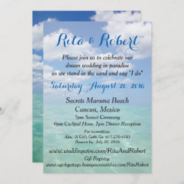 ビーチ結婚式招待状-海IIIアートオンバック 招待状