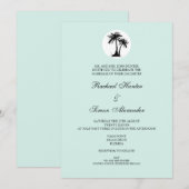 ビーチ結婚式招待-ターコイズ 招待状 (正面/裏面)