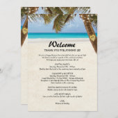 ビーチ結婚式旅程の両面プログラム プログラム (正面/裏面)