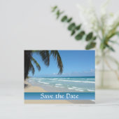 ビーチ結婚式日の保存 案内ポストカード (スタンド正面)