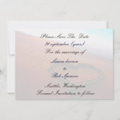 ビーチ結婚式日付の保存 セーブザデート (裏面)