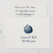 ビーチ結婚式日付の保存 セーブザデート (正面/裏面)