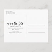 ビーチ結婚式日付の保存 案内ポストカード (裏面)