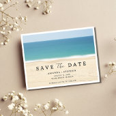 ビーチ結婚式日付の保存 案内ポストカード