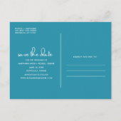 ビーチ結婚式日付の保存 案内ポストカード (裏面)