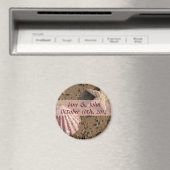 ビーチ結婚式日付シーシェルマグネットを保存 マグネット (インサイチュ (食洗機))