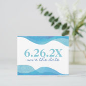 ビーチ結婚式日付ポストカードの保存 案内ポストカード (スタンド正面)