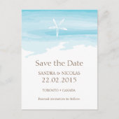 ビーチ結婚式日付ICポストカードの保存 案内ポストカード (正面)