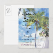 ビーチ結婚式標準はがき 案内ポストカード (正面/裏面)