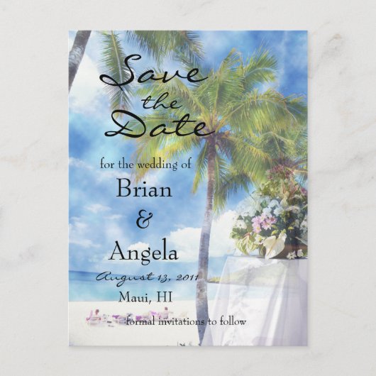 ビーチ結婚式標準はがき 案内ポストカード (正面)