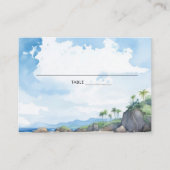 ビーチ結婚式水の色トロピカルホライズン プレイスカード (正面)