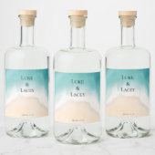 ビーチ結婚式水の色ラベル リキュールボトルラベル (ボトル)