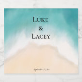 ビーチ結婚式水の色ラベル リキュールボトルラベル (シングルラベル)