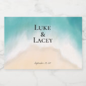 ビーチ結婚式水の色ラベル リキュールボトルラベル (シングルラベル)