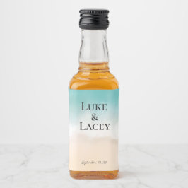 ビーチ結婚式水の色ラベル リキュールボトルラベル