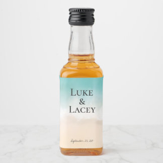 ビーチ結婚式水の色ラベル リキュールボトルラベル