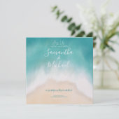 ビーチ結婚式水彩島招待状 招待状 (スタンド正面)