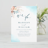 ビーチ結婚式水彩 招待状 (スタンド正面)