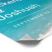 ビーチ結婚式海ウェーブへようこそ ポスター (角)