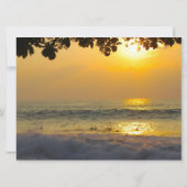 ビーチ結婚式海サンセット 招待状 (裏面)