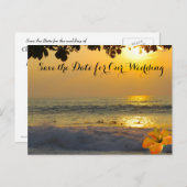 ビーチ結婚式海サンセット 案内ポストカード (正面/裏面)