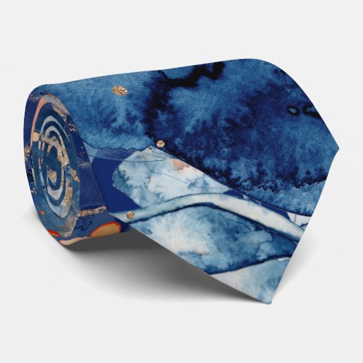 ビーチ結婚式海海軍オレンジ金ゴールド ネクタイ (ロール)