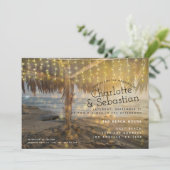 ビーチ結婚式灯列パーソナライズされた 招待状 (スタンド正面)