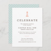 ビーチ結婚式用ライトハウスインサ航海のート エンクロージャーカード (正面/裏面)