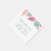 ビーチ結婚式用白貝紙ナプキン スタンダードカクテルナプキン (角)