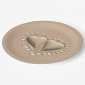 ビーチ結婚式砂ハート- ペーパープレート (アングル)