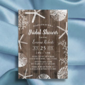 ビーチ結婚式素朴シーシェルブライダルシャワー 招待状