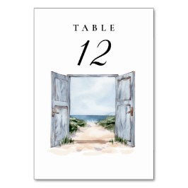 ビーチ結婚式素朴テーブル番号 テーブルナンバー