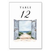 ビーチ結婚式素朴テーブル番号 テーブルナンバー (裏面)