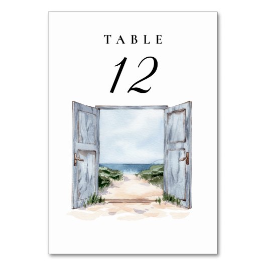 ビーチ結婚式素朴テーブル番号 テーブルナンバー (正面)