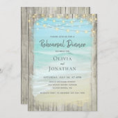 ビーチ結婚式素朴リハーサルディナー 招待状 (正面/裏面)