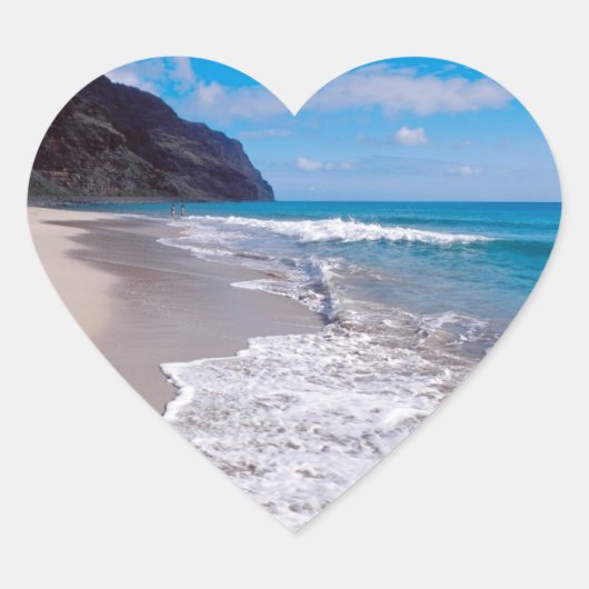 ビーチ結婚式結婚背景ハート ハートシール (正面)