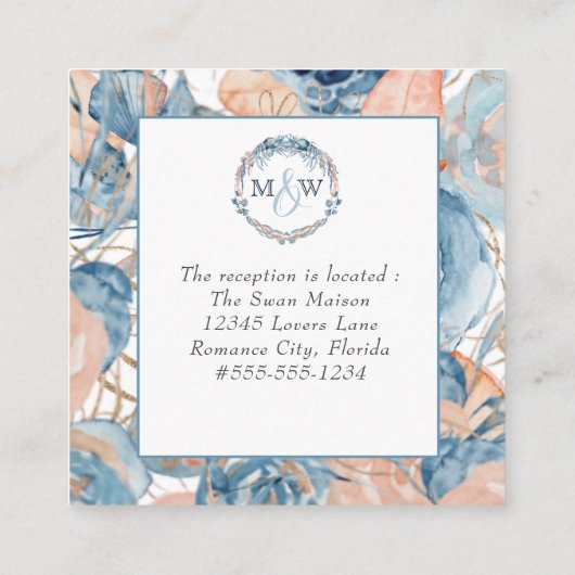 ビーチ結婚式航海のシーシェルズスターフィッシュエンクロップ エンクロージャーカード (裏面)