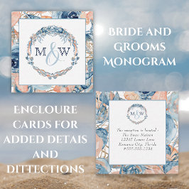 ビーチ結婚式航海のシーシェルズスターフィッシュエンクロップ エンクロージャーカード