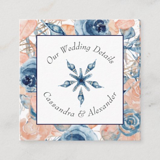 ビーチ結婚式航海のシーシェルズヒトデ エンクロージャーカード (正面)